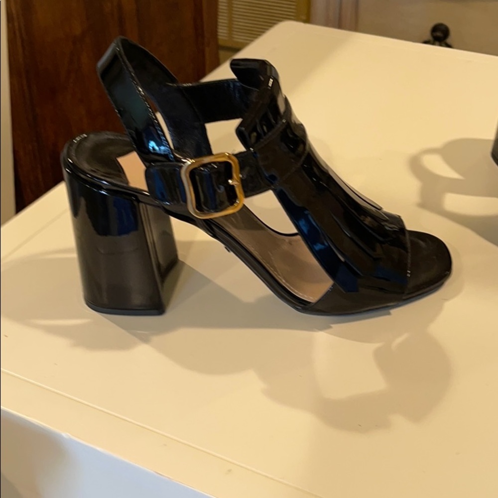 Prada Leather Kit Block Heel sandal
